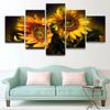 Картина на холсте для гостиной, дома, декоративная HD печатная рамка, модульные постеры, 5 шт., картины с подсолнухом, настенное искусство без рамки