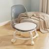 Padded Seat Stool with Caster Wheels | Mobile, Compact Rolling Acrylic Backrest,