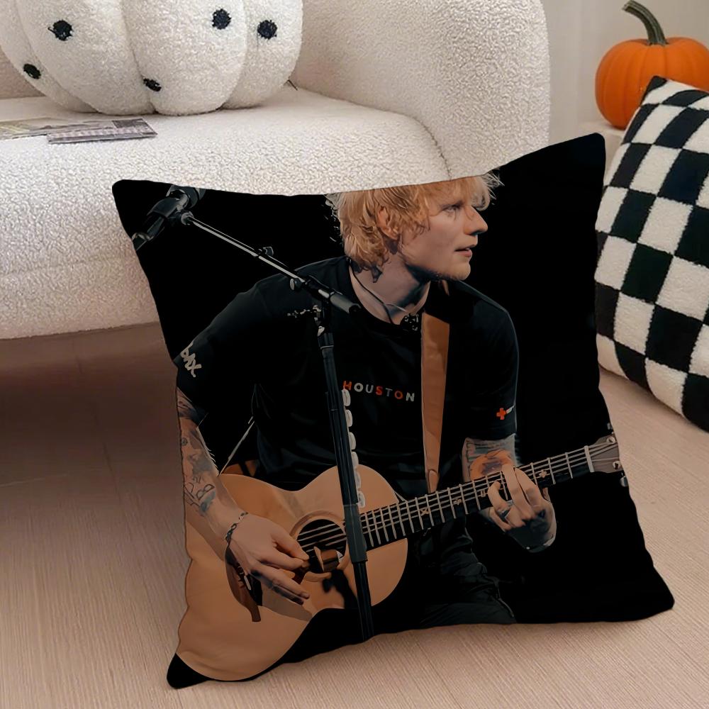 eEd Sheeran Music Idol Cushion Cover Throw Pillow Cover Hidden Button Durable Polyester Chair Cushion