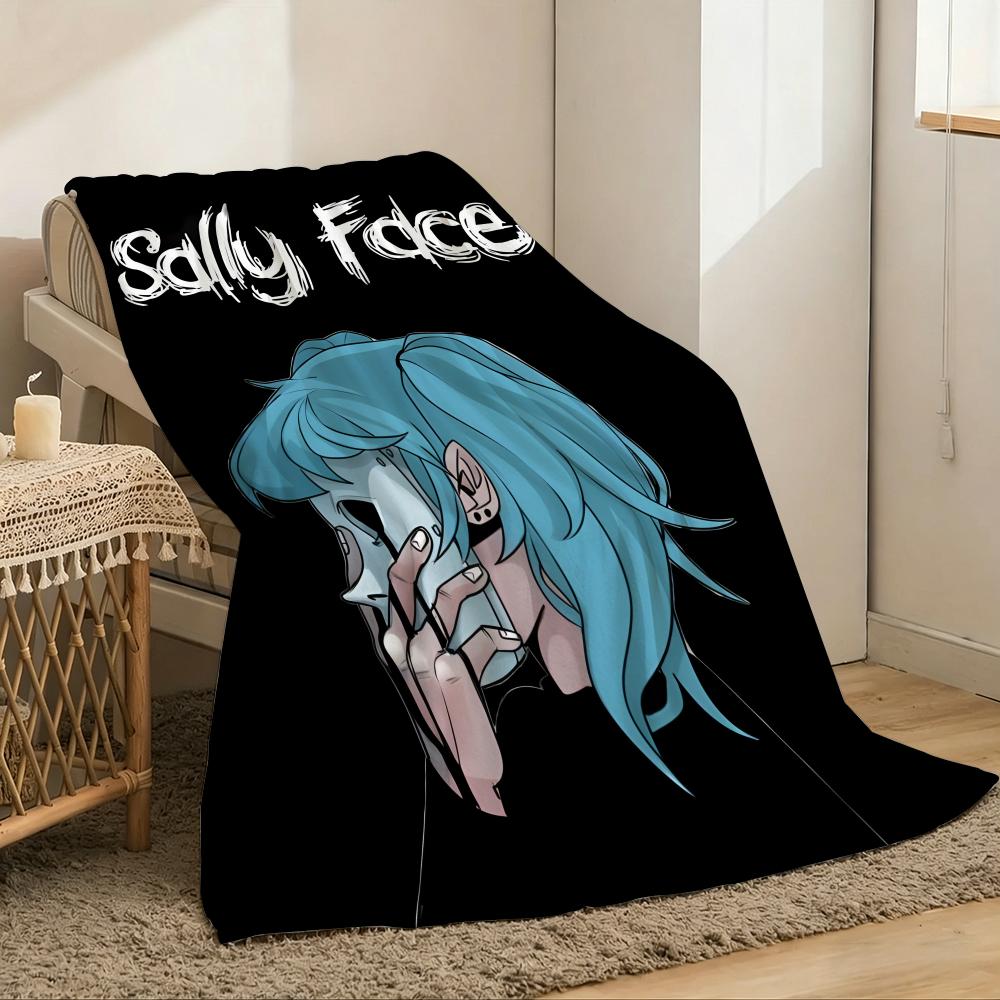 Thriller Game Ssally Face Throw Lightweight 240G Flannel Blanket Soft Skinfriendly For Summer Cooling