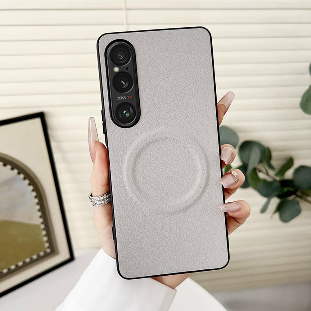 Однотонный кожаный чехол со встроенным магнитным кольцом Magsafe для Sony Xperia 1 VII Xperia 1 vi 10 VI 1 V 5 v 1 iv 5 iv Защитная крышка для камеры