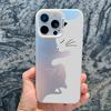 Милый мультяшный черный кот Чехол для телефона iPhone 16 15 Pro Max Plus 14 13 12 11 Pro Max 13 Mini Ударопрочный Лазерный Задняя крышка Funda
