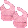 Pli? NEW Waterproof Baby Food Bib for Infants, 2 Pieces, 55 Pink Heart Ding