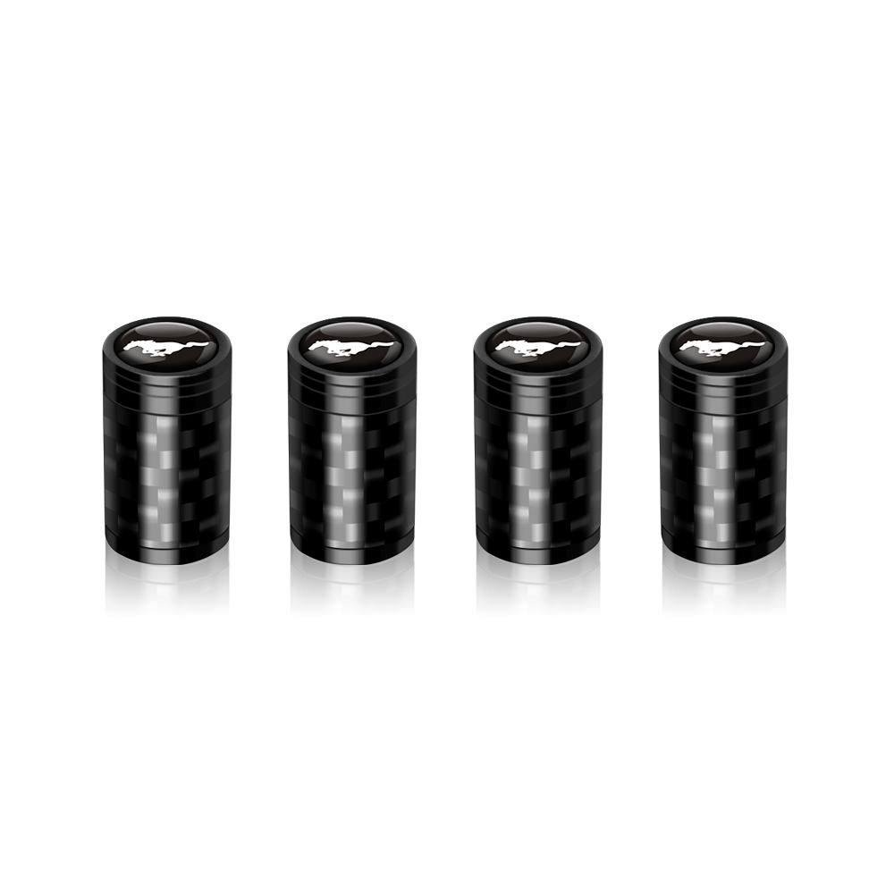 TVEI7 4Pcs Carbon Fiber Car Wheel Tire Valve Stem Air Cap Auto Decoration For Ford Fiesta Focus 2 Mk3 Mondeo Mk4 Ranger Kuga Mustang