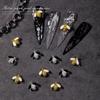 10Pcs Retro Gold Silver Punk Style Alloy Nail Jewelry Bee Metal Nail Art Decoration