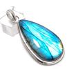 Natural Labradorite Gemstone Handmade 925 Sterling Silver Pendant 2.21" G2d57
