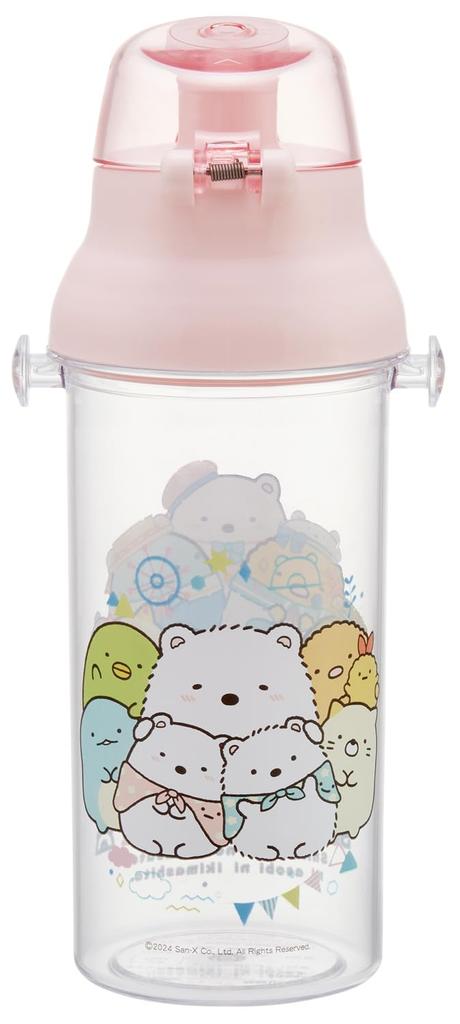Бутылка для воды Skater Clear 480 мл Пластиковая прозрачная бутылка Сделано в Японии Sumikkogurashi Shirokuma Furusato Girls PSB5TR69501 Детская Детская