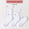Черно-белые однотонные спортивные носки: Амортизирующий, простой и универсальный для баскетбола и бега.