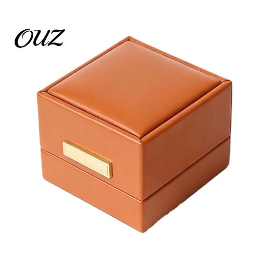 Jewelry Box for Engagement Faux Leather Ring Box, Soft Velvet Lining Flip Top Storage Lined Anniversary Case, Decorative Holder And Wedding