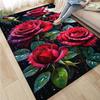 Rose Sunflower Daisy Peach Blossom Carpet Mat Colorful Flower Area Decorative Rugs for Room