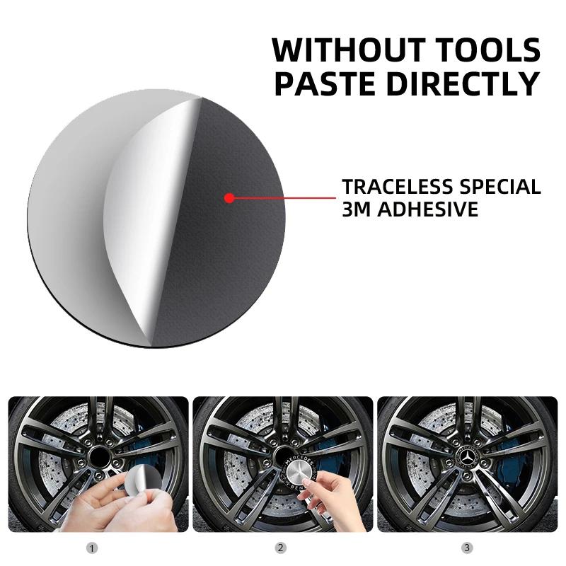 For Benz 4pcs Car Styling Wheel Center Hub Caps Rim Cover Badge Emblem Sticker AMG W213 W124 W108 W126 Exclusive W204 W222 W205