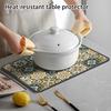 Подкладка под тарелку Ретро принт Быстро впитывающая Подставка Нескользящая основа Легко чистить Минималистичный дизайн Коврик для кофейной чашки Защита от протекания Подставка для стола