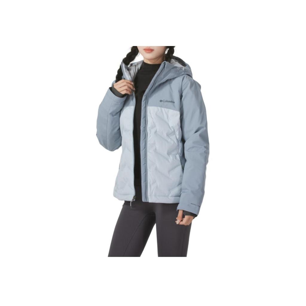 Columbia Omni-Heat III Пуховик Спортивный Теплый Модный Короткий Пуховик с Капюшоном Женские куртки Светло-Синий WR3555-031