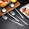 Korean Style Long Handle 304 Stainless Steel Ladle and Soup Spoon Set