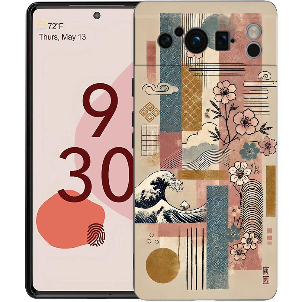 Япония Токио Осака Канагава Наклейка Чехол для телефона Для Google Pixel 9 8 9A 8A 7 7A 6 Pro XL 6A 5G Черный Мягкая задняя крышка Роскошный ТПУ Чехол