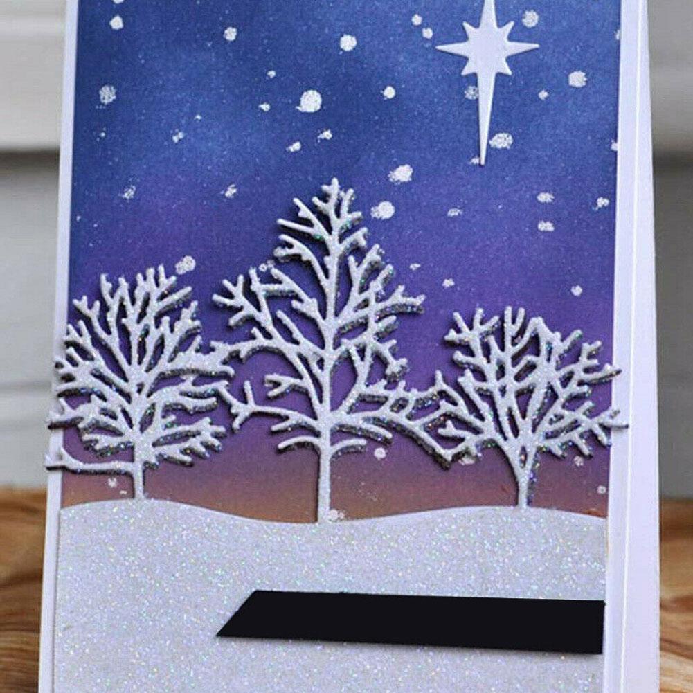 Рождественская елка металлический трафарет высечки пресс-формы 3 шт. крафт-бумага нож пресс-форма умирает дерево Рождество J6Z4