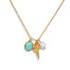 Natural Pearl Conch Pendant Necklace for Women Stainless Steel Waterproof Beach Vacation Trendy Jewelry