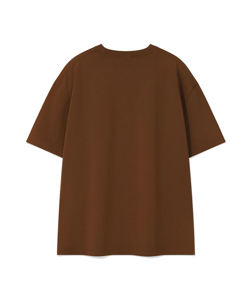 WACKY WILLY Typo Bird Graphic Short Sleeve T-Shirt Brown