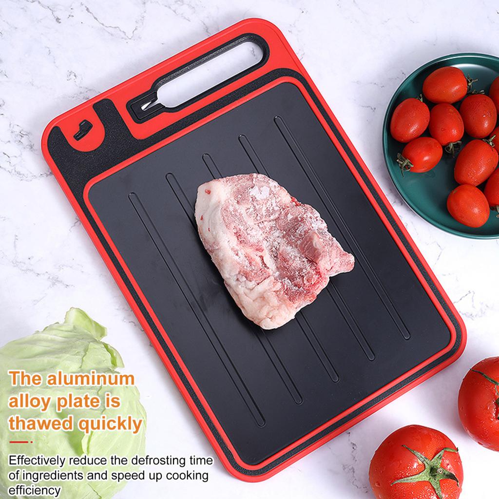 Yousheng 4-в-1 коврик для размораживания и разделочная доска, двухсторонний нескользящий поддон для размораживания для мясорубки, точилки, пластина для размораживания стейков