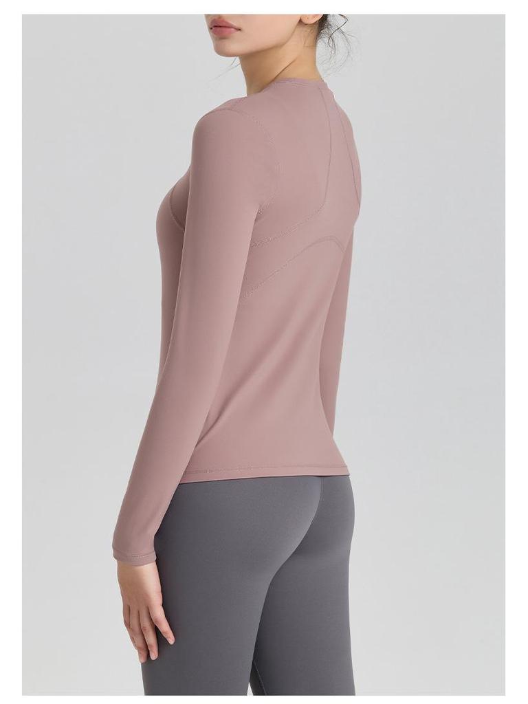 Autumn Long Sleeve Women's Slimming Yoga Top - Quick Dry for Pilates and Running