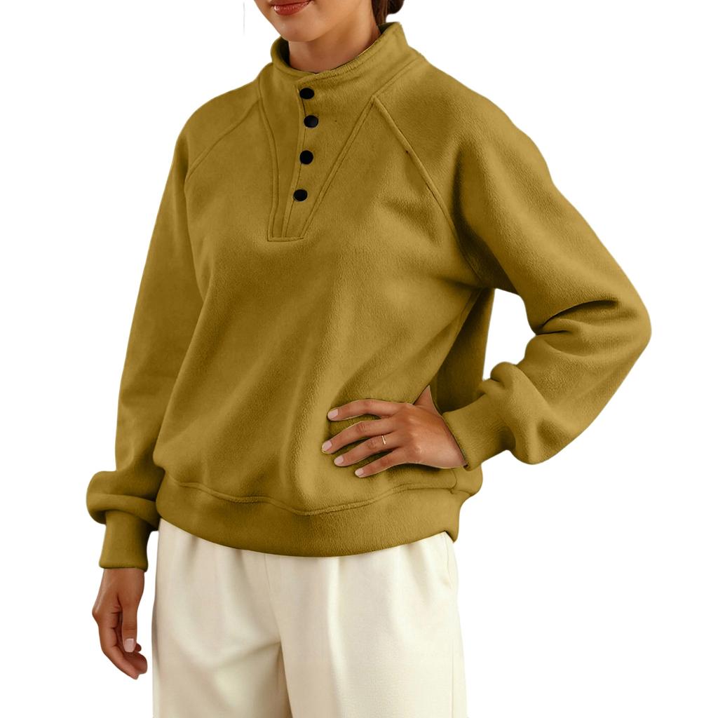 Women's Fashionable Casual Solid Color Long Sleeve Top