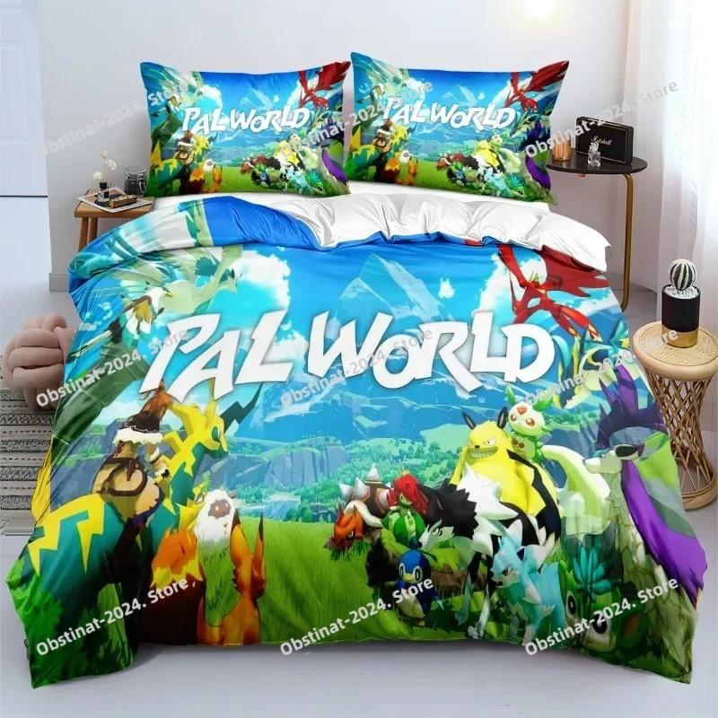 Игровой Palworld 3D-печатный пододеяльник Наволочка Комплект постельного белья Размер: Твин, Фулл, Квин, Кинг Для декора спальни