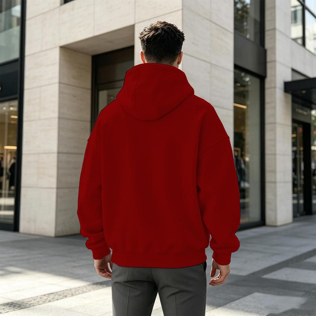 Men's 2D Graphic Print Hoodie Soft Cotton Loose Fit, Breathable & Versatile for Everyday Casual Wear