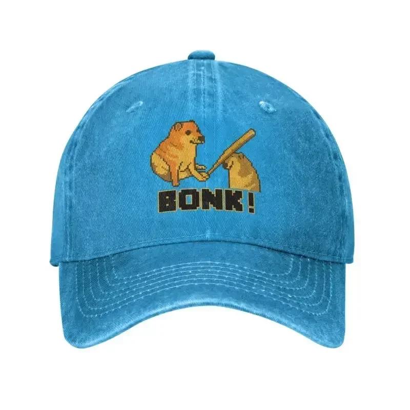 Модная унисекс хлопковая бейсболка с пиксельным артом Cheems Bonk Meme для взрослых, регулируемая папина кепка с собакой Сиба-ину, женская, мужская, хип-хоп