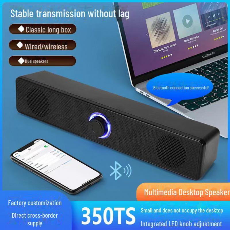 Настольная Bluetooth-колонка - Компактная стереосаундбар-колонка с сабвуфером для ПК и ноутбука