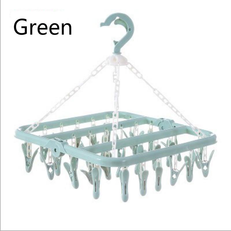 1 шт., 32 зажима, складная вешалка для одежды, сушилка для одежды, ветрозащитная сушилка для носков, нижнего белья
