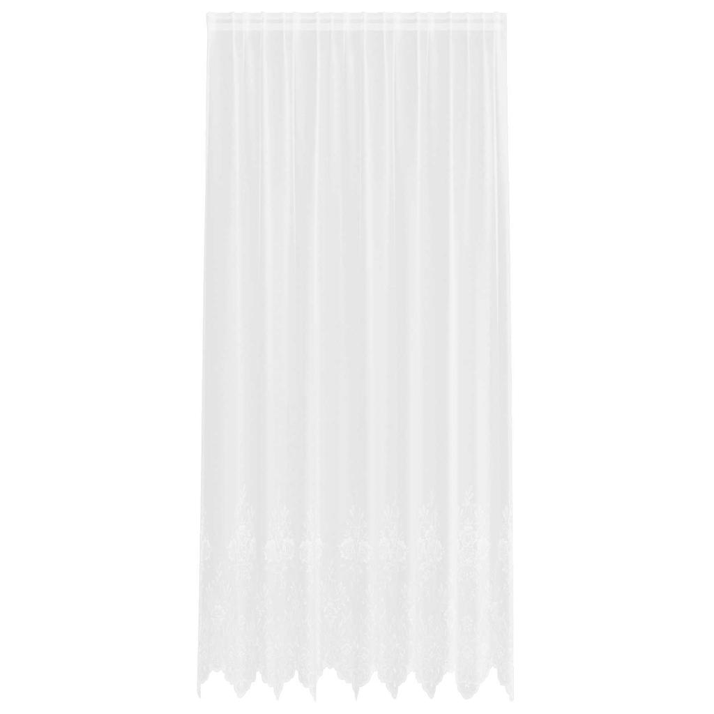 Lace Curtain with Floral Pattern White 260x200 cm Polyester