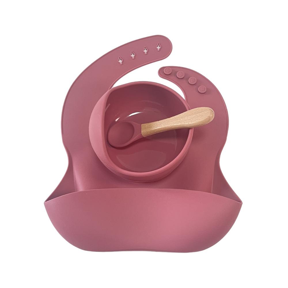 Silicone Silicone Baby Feeding Bowl Bibs/Bowl/Spoon Kids Feeding Bowls  Toddle Training Tableware