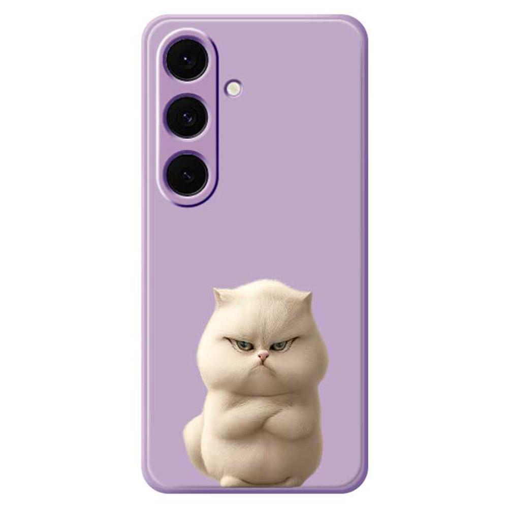 Для Samsung Galaxy S25+ Чехол Печать узора злого кота Прямой край ТПУ Задняя крышка для телефона
