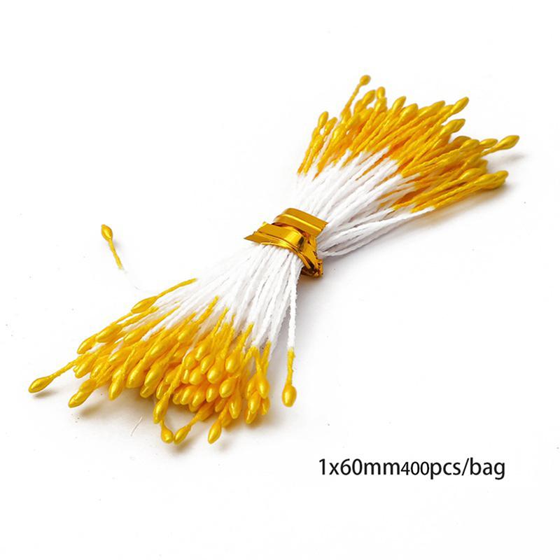 400Pcs Mini Flower Stamen Artificial Pearl Pistil Double Heads DIY Floral Craft For Wedding Decor Needlework Scrapbooking