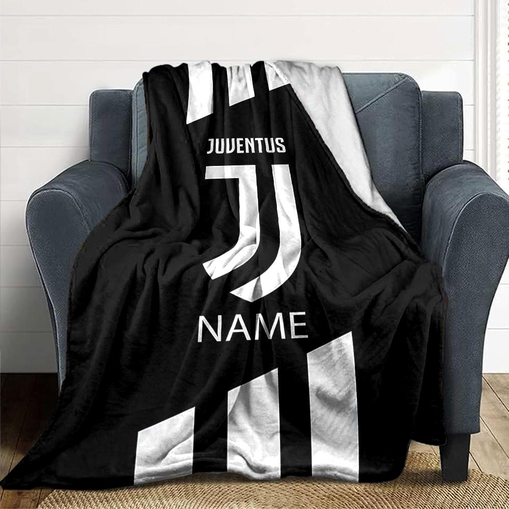 Custom Name "Juventus Jersey" blanket for Couch & Bed, Plush Cozy Fuzzy Blanket Super Soft & Warm Blankets for Fall and Winter. 0908254