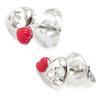 [I3218] - Red 'Love' Silver Earrings