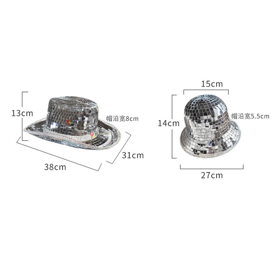 Диско-шар ковбойская шляпа женская блестящая космическая шляпа серебряный зеркальный шар ковбойская шляпа для свадебного костюма косплей декор