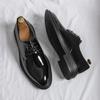 Business Oxfords Men's Office Shoes Gentleman Leather Shoes Lace-up Shoes Casual Wedding Shoes Patent Leather Black Luxury Goods