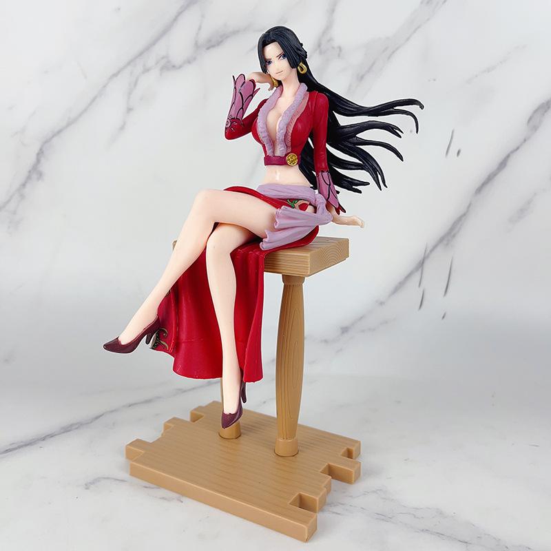 Anime One Piece Luffy Ace Nami Hancock Figure Bar Position Sitting Posture Action Figure PVC Model Doll Collection Toy Gift Kids