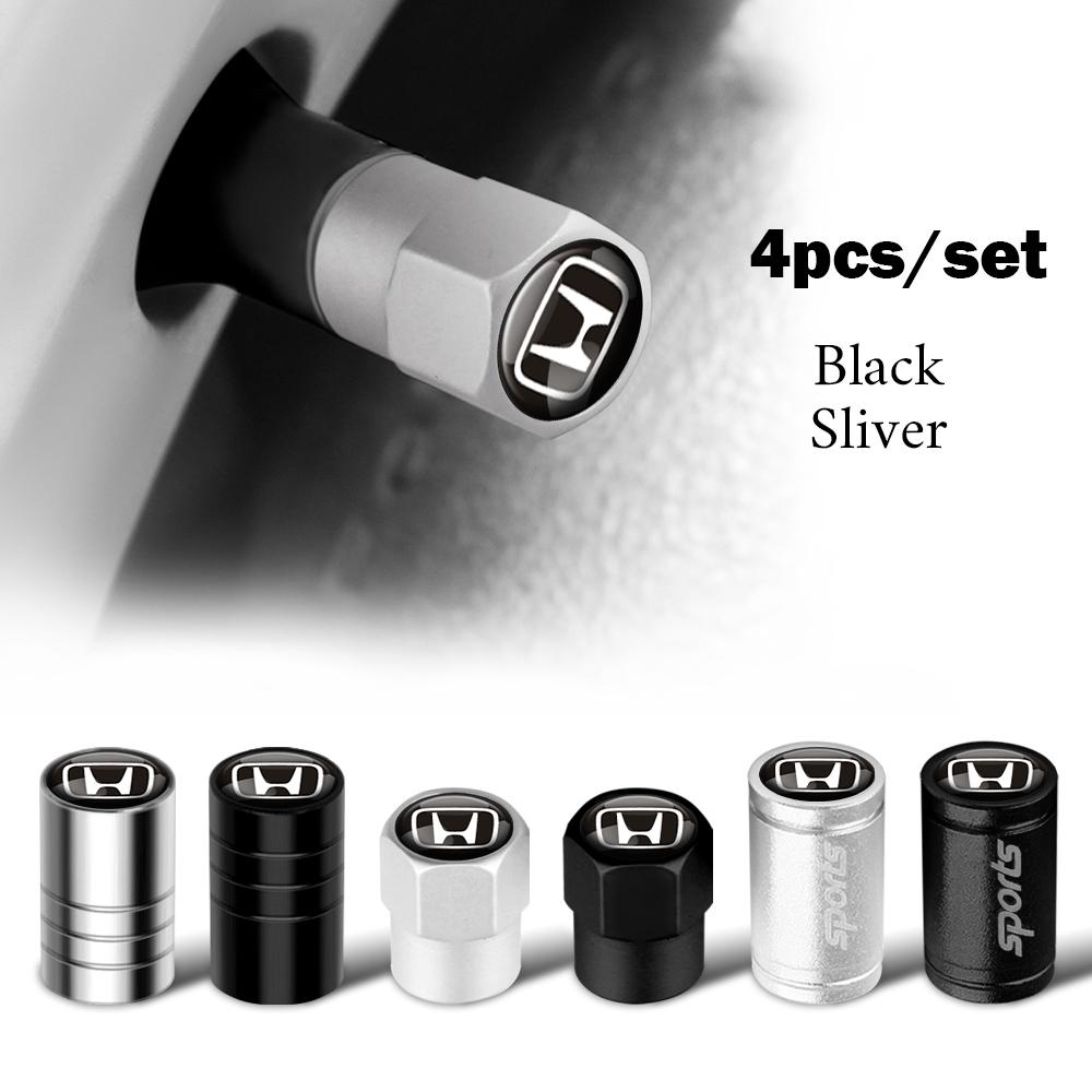 4Pcs Car Metal Wheel Tire Air Valve Dust Caps Accessories For Honda Civic FIT Accord Prelude CRV 5th City CRZ CRX Jazz HRV Pilot ajw256
