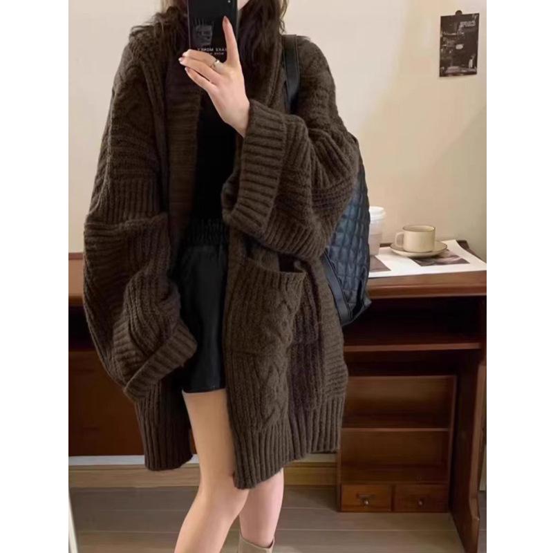 Korean Loose Knit Sweater Cardigan - Mid-Length Women's Autumn/Winter Style