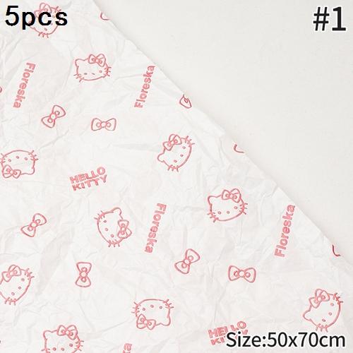 Бумажная упаковка Hello Kitty Букет цветов Упаковочная бумага Лента-лента Цветочная декоративная лента Упаковка подарков Бумажные аксессуары