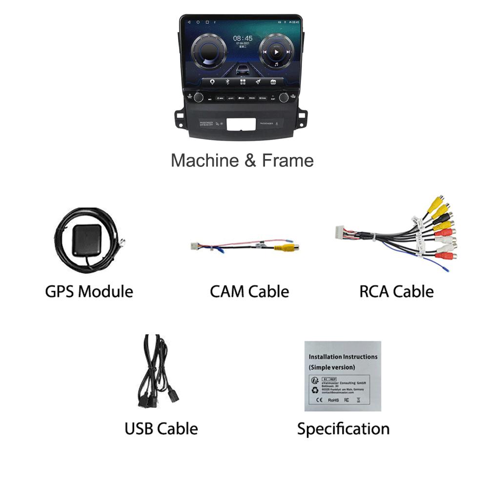 Android Car Radio For Mitsubishi Outlander 2005-2011 With Button Knob 10 Inch Multimedia Player Navigation GPS Carplay 2+32GB