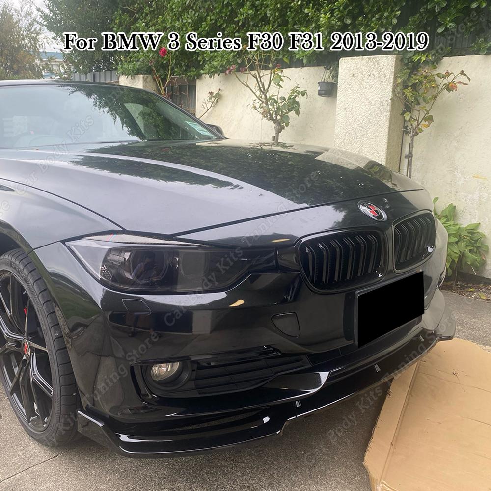For BMW 3 Series F30 F31 2013-2019 Front Bumper Splitter Lip Diffuser Spoiler Protector Cover Guard Deflector Lips Gloss Black