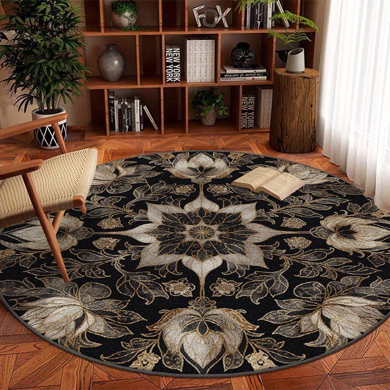 Круглый ковер для гостиной, винтажный диван, журнальный столик, коврик для спальни, кабинета, напольный коврик для дома, устойчивый к грязи