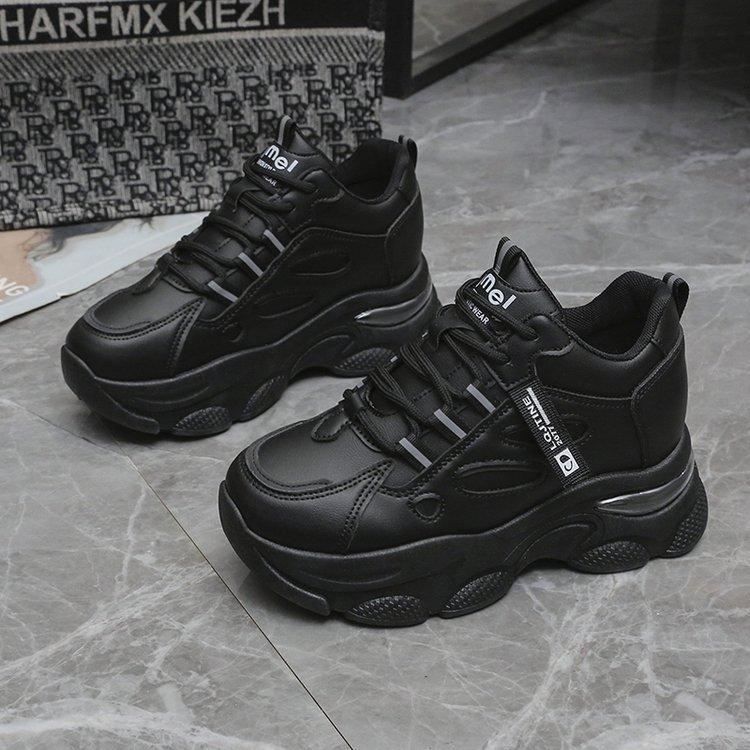 Обувь для папы, женская, весна и осень, новые универсальные, маленькие, с толстой подошвой, высокие, дышащие, повседневные, спортивные, белые туфли