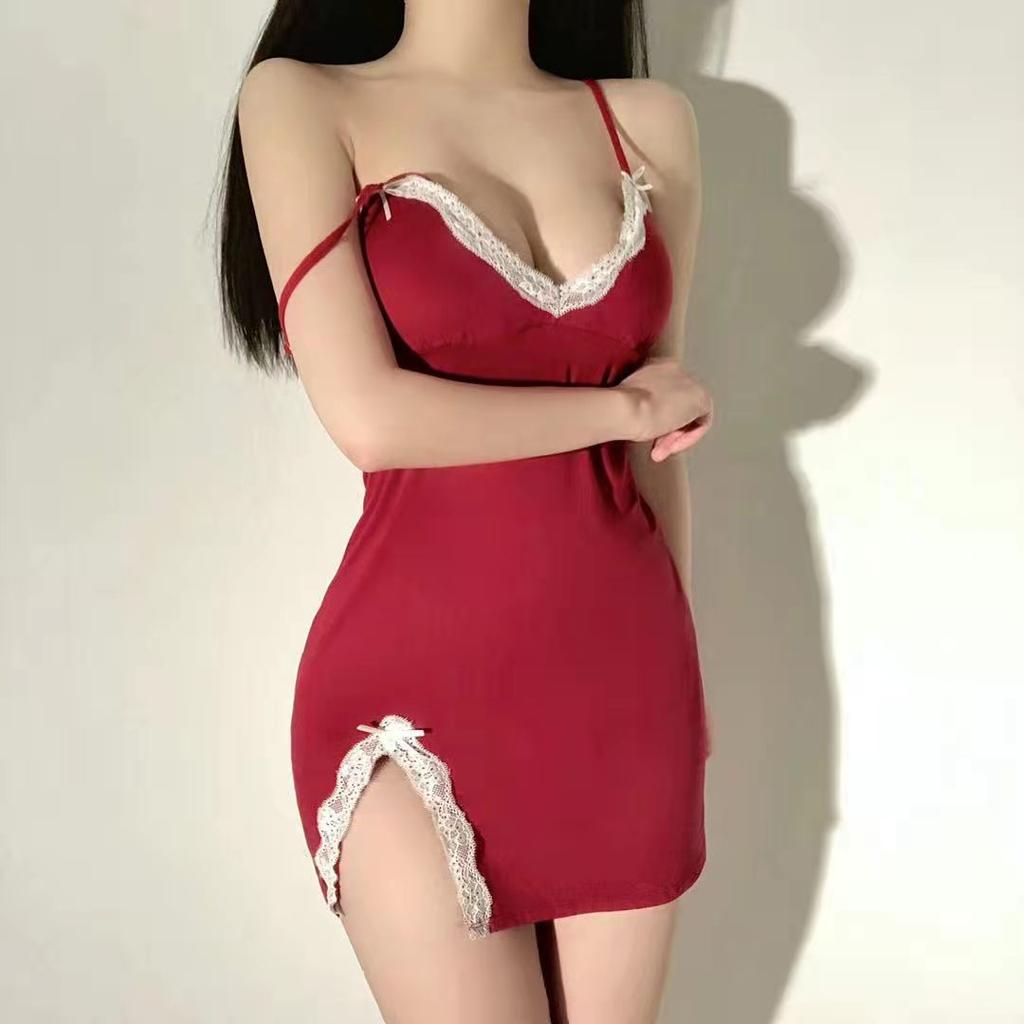 Модная женская сексуальная одежда для сна, женское ночное платье с v-образным вырезом, кружевные ночные рубашки на бретельках для ночного клуба