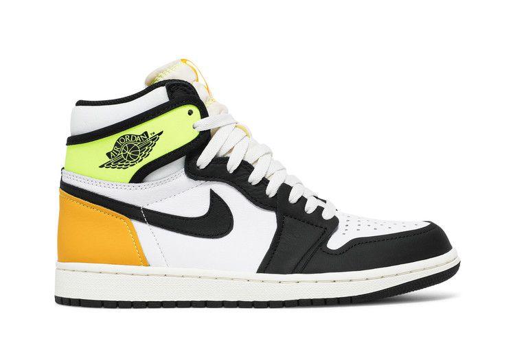 Jordan 1 золотая университетская монета «Ретро» (высокая белая, черная) «Вольт»