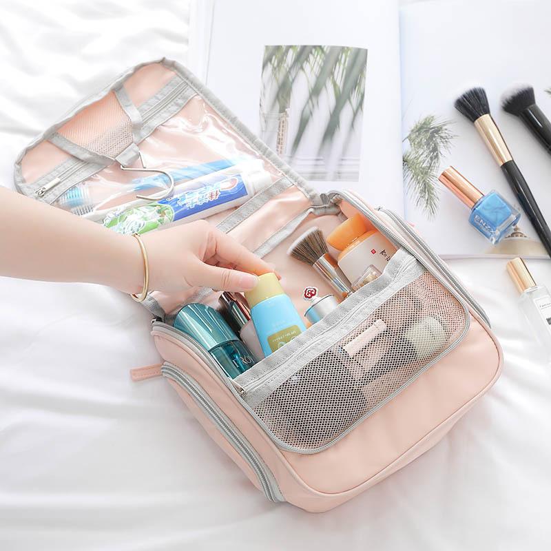 Women Cosmetic Bag Travel Men Toothpaste Toothbrush Toiletries Organizer Hook Female Beautician Makeup Bags Toilet Storage Bag