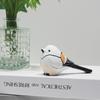 Vintage Long-tailed Tit Figurine Cute Bird Statue Durable Robin Bird Ornament  Garden Decor